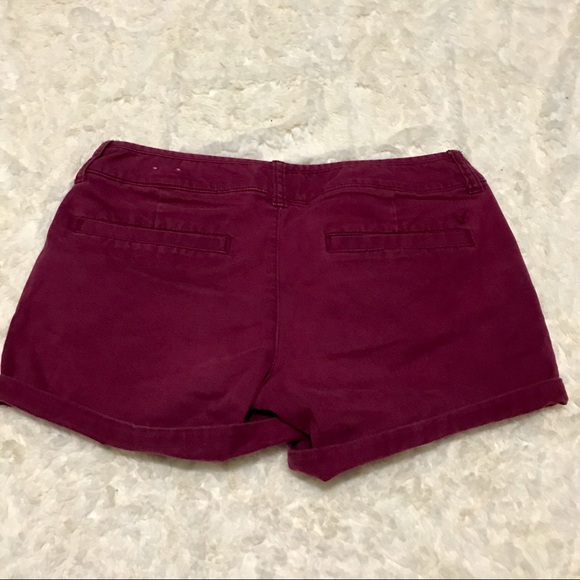 American Eagle Maroon Midi Shorts Size 2 - Picture 6 of 6